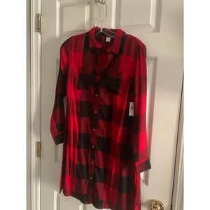 Old Navy Plaid Twill Swing Dress